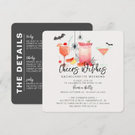 Cheers Witches Halloween Bachelorette Helg Inbjudningar