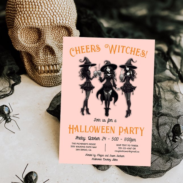 Cheers Witches Halloween fest Inbjudningar (Skapare uppladdad)