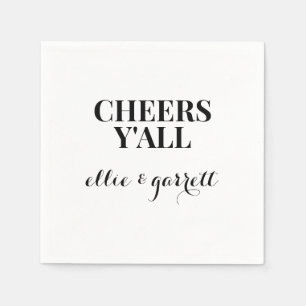 Cheers Y'all Bröllop Förlovningsfest Napkins Pappersservett