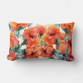 Cheerte Poppies Red Three Long Stemmed Art Lumbarkudde