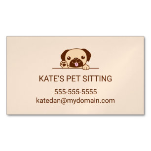 Cheerty Pug Pet Sitta Service Magnetiska Visitkort