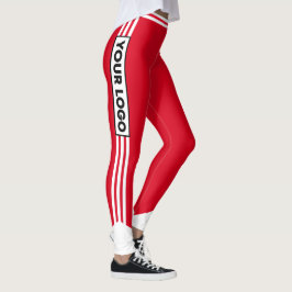 Cheerwriter Red White Rand Team Logotyp Sports Leggings
