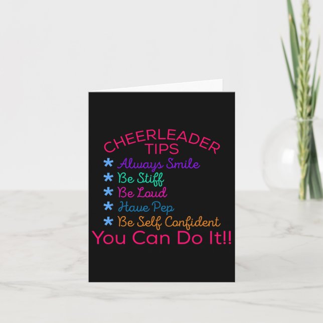 Cheerwriter Tips Motivational Cheer T Shirt Highsc Kort (Framsida)
