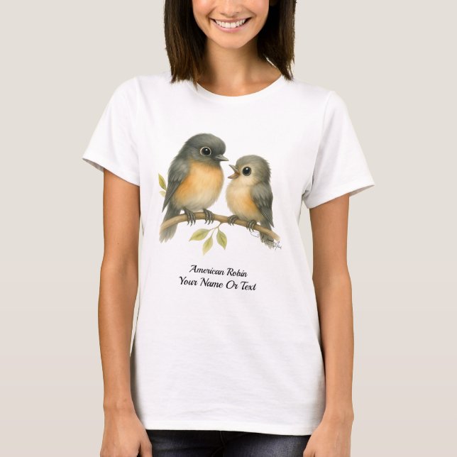 Cheery American Robin T Shirt (Framsida)