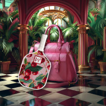 Cheery Cherry Retro Rosa Monogrammed