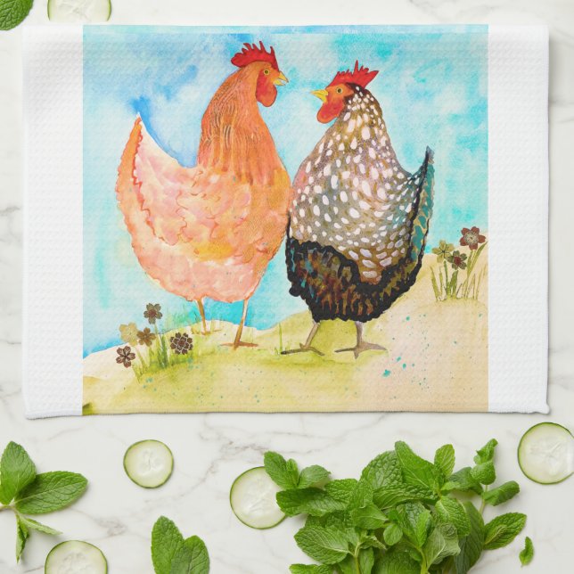 Cheery Chickens Dishtowel Kökshandduk (Vikta)