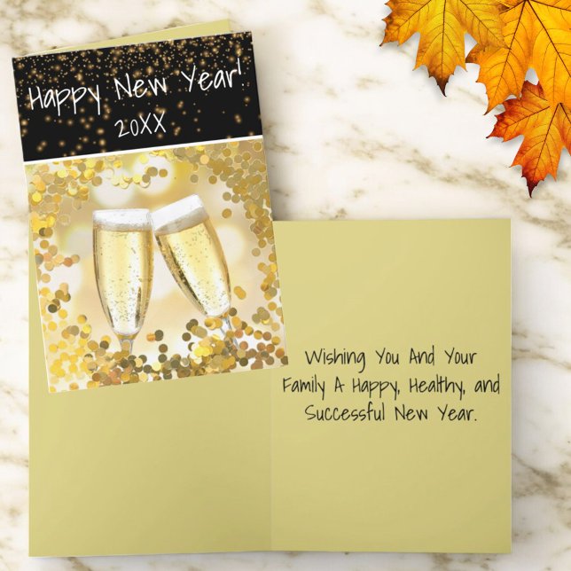 Cheery GOTT NYTT ÅR Personlig Card Kort (custom text greeting card cover and inside greeting)