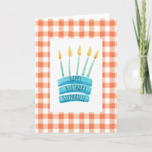 Cheery Grattis på födelsedagen Cake Card, Anpassad Kort