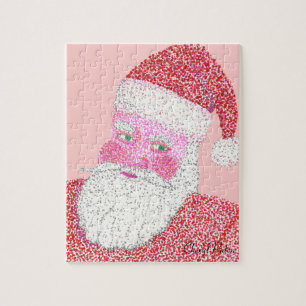 Cheery Jultomten Pointillism Painting Puzzle Pussel