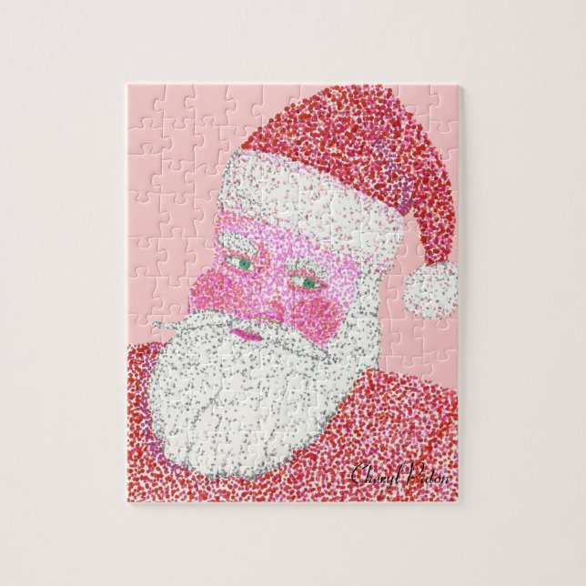 Cheery Jultomten Pointillism Painting Puzzle Pussel (Vertikal)