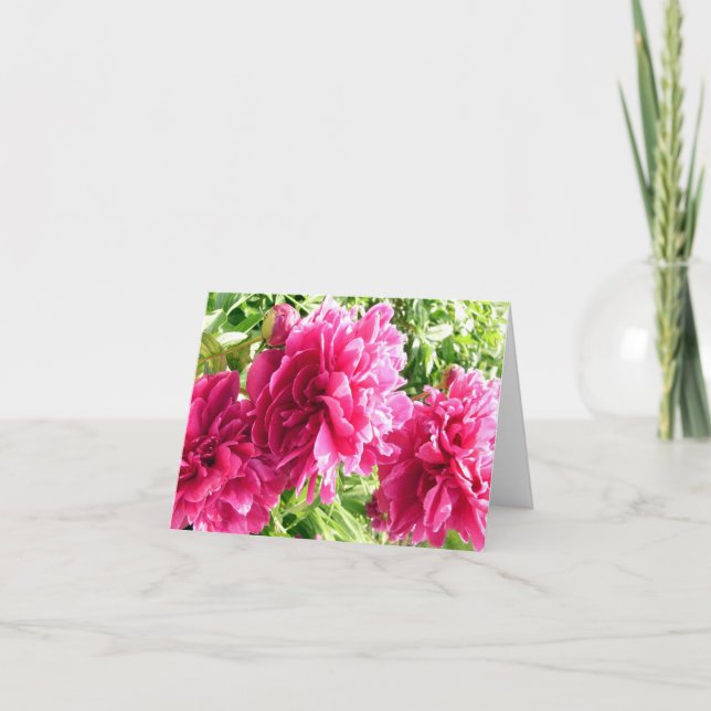 Cheery Peonies/Note Card Kort (Framsida)