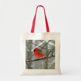Cheery Red Cardinal Tote Bag Tygkasse