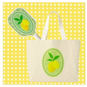Cheery Retro Sunny Gult Lemon Jumbo Tygkasse