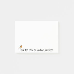 Cheery Robin Personalize Notes Post-it Block