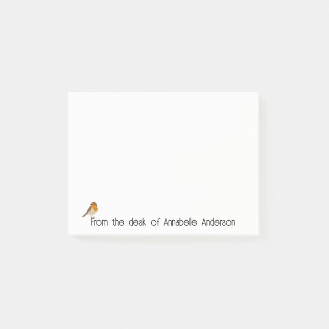 Cheery Robin Personalize Notes Post-it Block (Framsida)