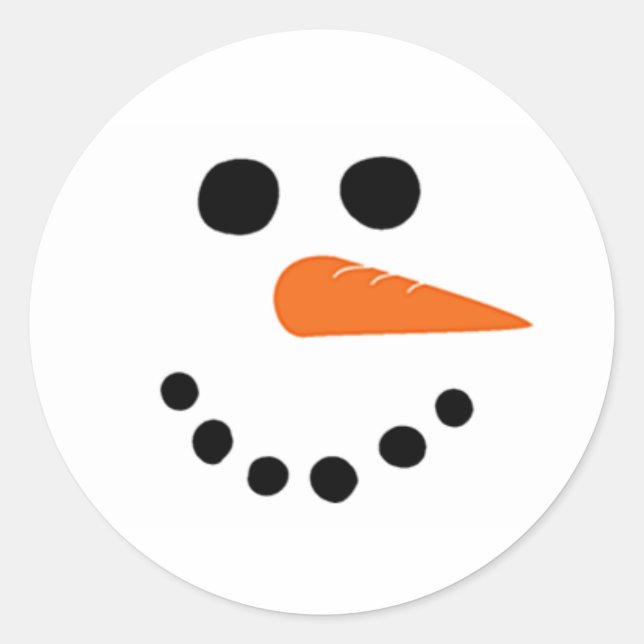 Cheery Snögubbe Ansikte Sticker Runt Klistermärke (Framsida)