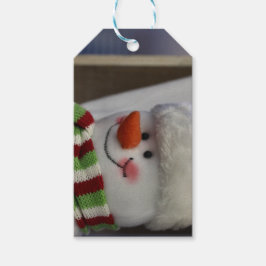 Cheery snögubbe-favoritsäck presentetikett