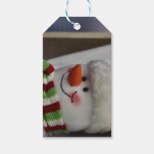 Cheery snögubbe-favoritsäck presentetikett