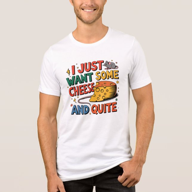 Cheese Älskare Funny Råtta T Shirt (Framsida)