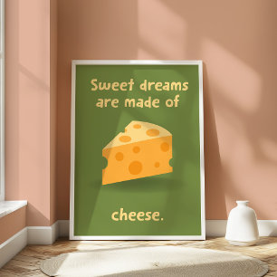 Cheese Älskare Kitchen Funny Food Wall Poster