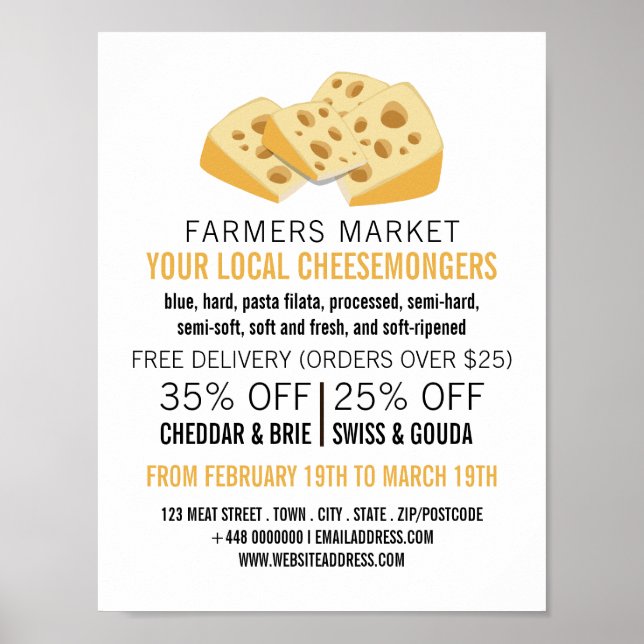 Cheese Blocks, Cheesemonger Advertising Poster (Framsidan)