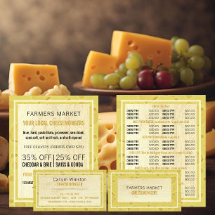 Cheese Board Design, ostemonger Visitkort