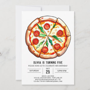 Cheese Boho Pizza Birthday Inbjudningar