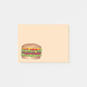 Cheese Burger Hamburger Cheeseburger Fast Food Post-it Block