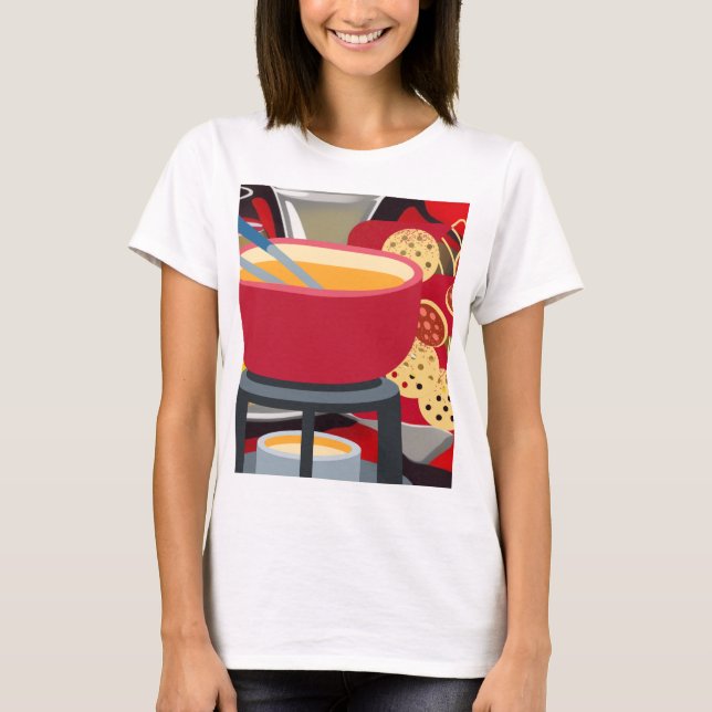 Cheese Fondue T Shirt (Framsida)
