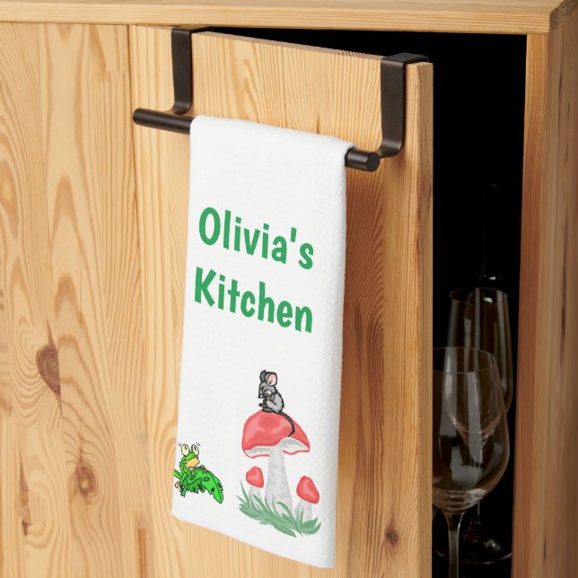 Cheese Frog Mushroom Mouse Kitchen Hand Towel Kökshandduk (Thirds Fold)