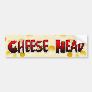 Cheese Head Wisconsin Humor Bumper Sticker Bildekal