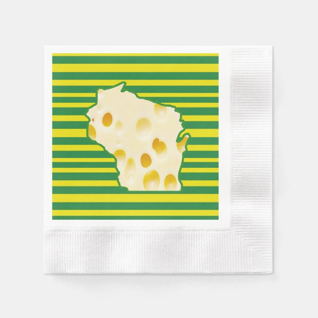 Cheese Head Wisconsin Party Napkins Pappersservett (Framsidan)