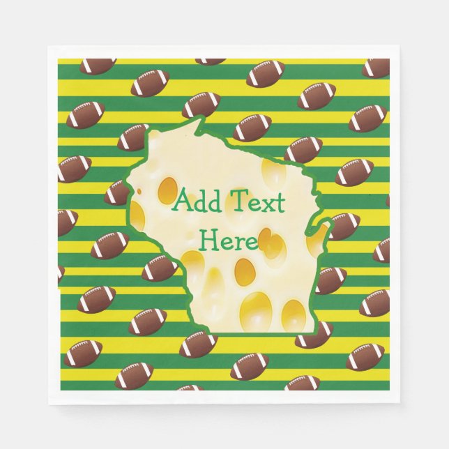 Cheese Head Wisconsin Party Napkins Pappersservett (Framsidan)