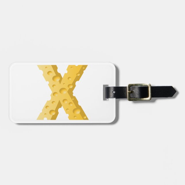 Cheese Letter X Typography Bagagebricka (Horisontell Framsida)