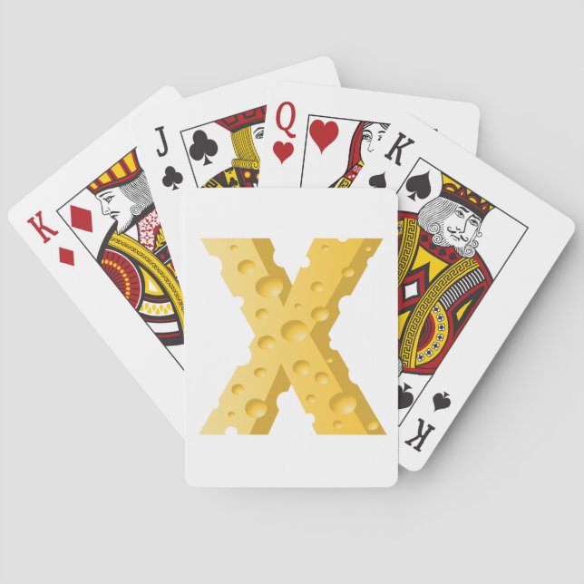 Cheese Letter X Typography Casinokort (Baksidan)