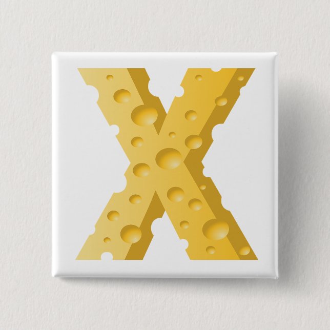 Cheese Letter X Typography Knapp (Framsida)