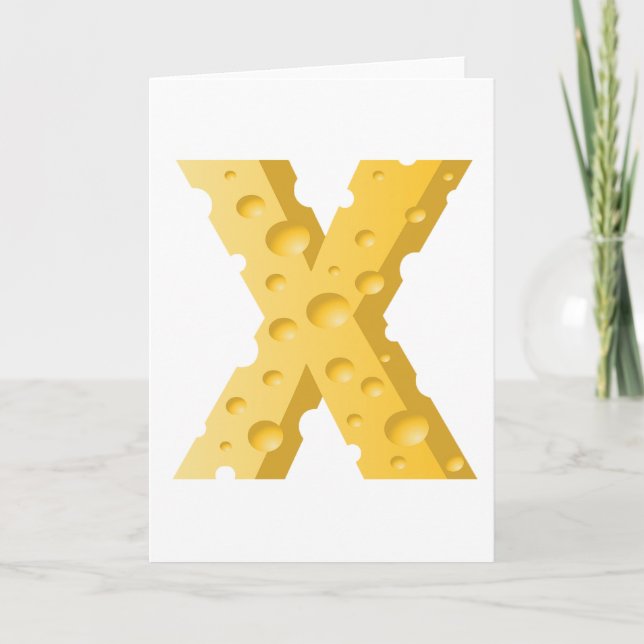 Cheese Letter X Typography Kort (Framsida)