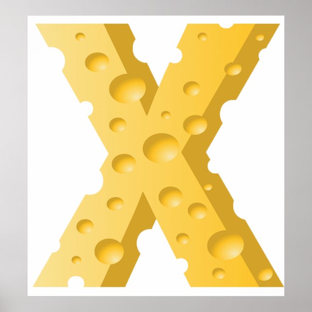 Cheese Letter X Typography Poster (Framsidan)