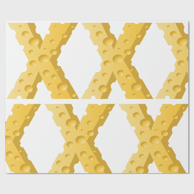Cheese Letter X Typography Presentpapper (Platt)