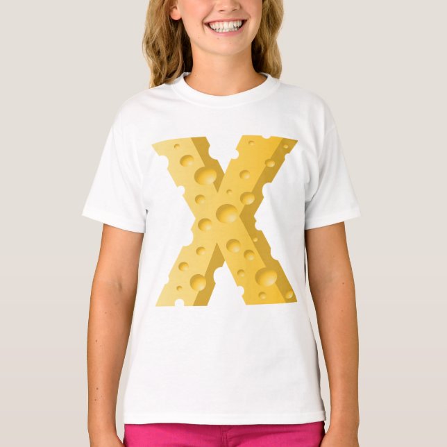 Cheese Letter X Typography T Shirt (Framsida)