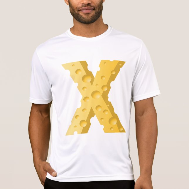Cheese Letter X Typography T Shirt (Framsida)