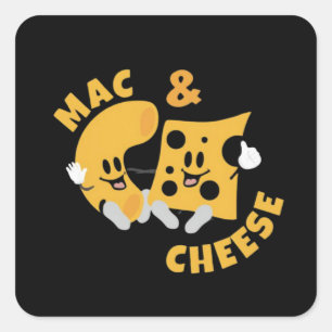 Cheese Mac & Cheese Funny Gift Idea Fyrkantigt Klistermärke