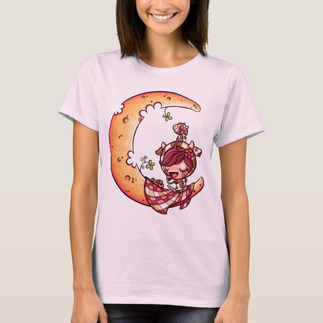 Cheese Måne tshirt Tee (Framsida)