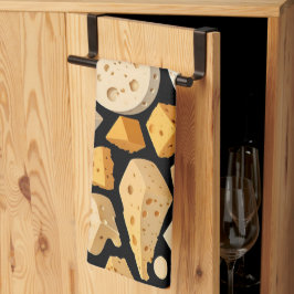 Cheese Pieces With Natural Holes Cute Pattern  Kökshandduk