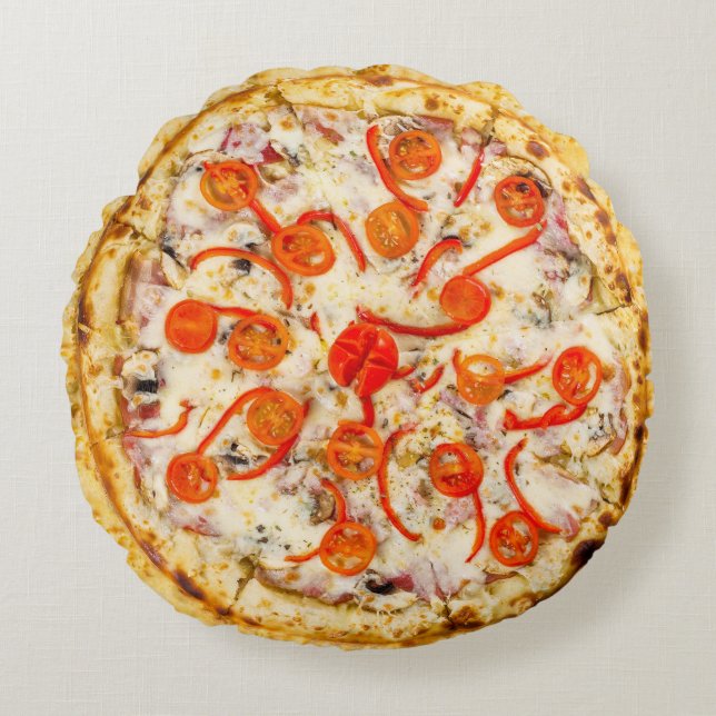 Cheese Pizza Rund Kudde (Framsidan)