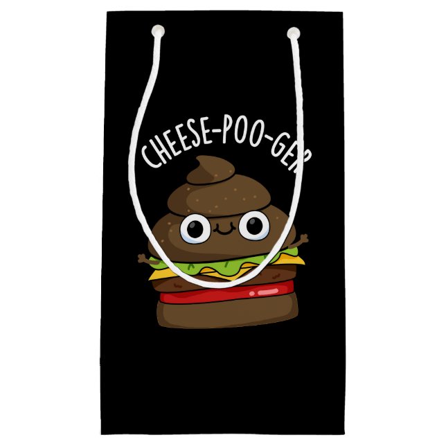 Cheese-poo-ger Funny Poop Pun Mörk BG (Framsidan)