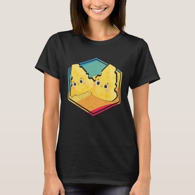 Cheese Retro Stil T Shirt (Framsida)