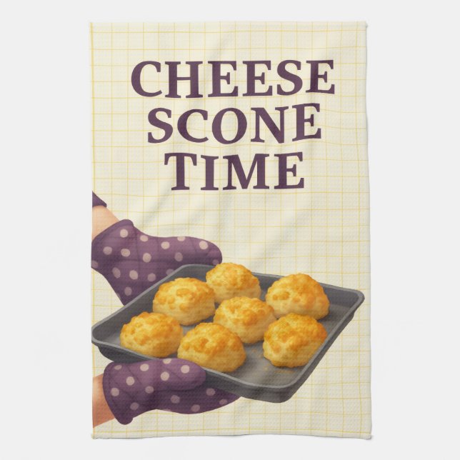 Cheese Scone Time — Kitchen Tea Towel Kökshandduk (Vertikal)