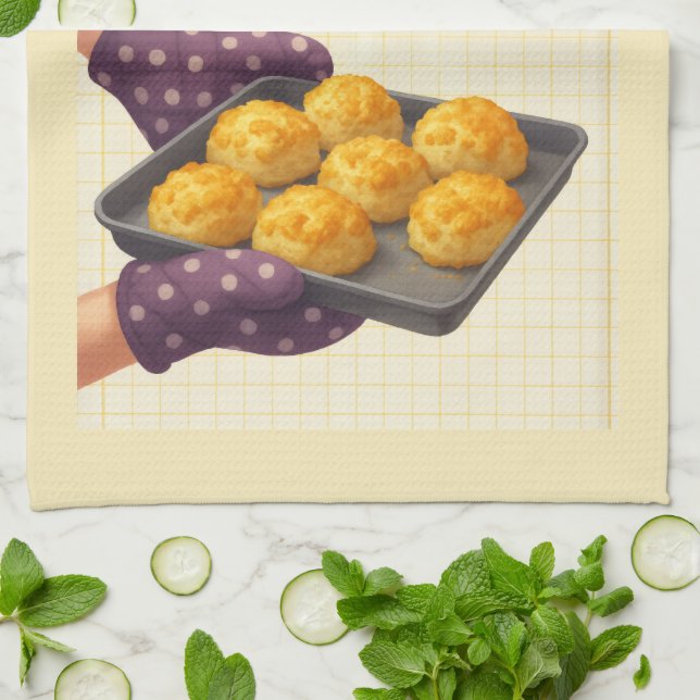 Cheese Scone Time — Kitchen Tea Towel Kökshandduk (Vikta)