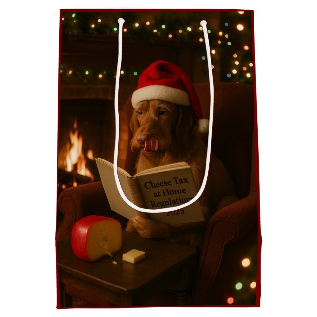 Cheese Tax Christmas gift bag Wire Haired Vizsla (Baksidan)